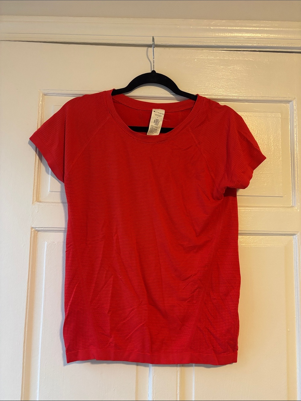 Athleta Red Momentum Short-Sleeve Crew Tee